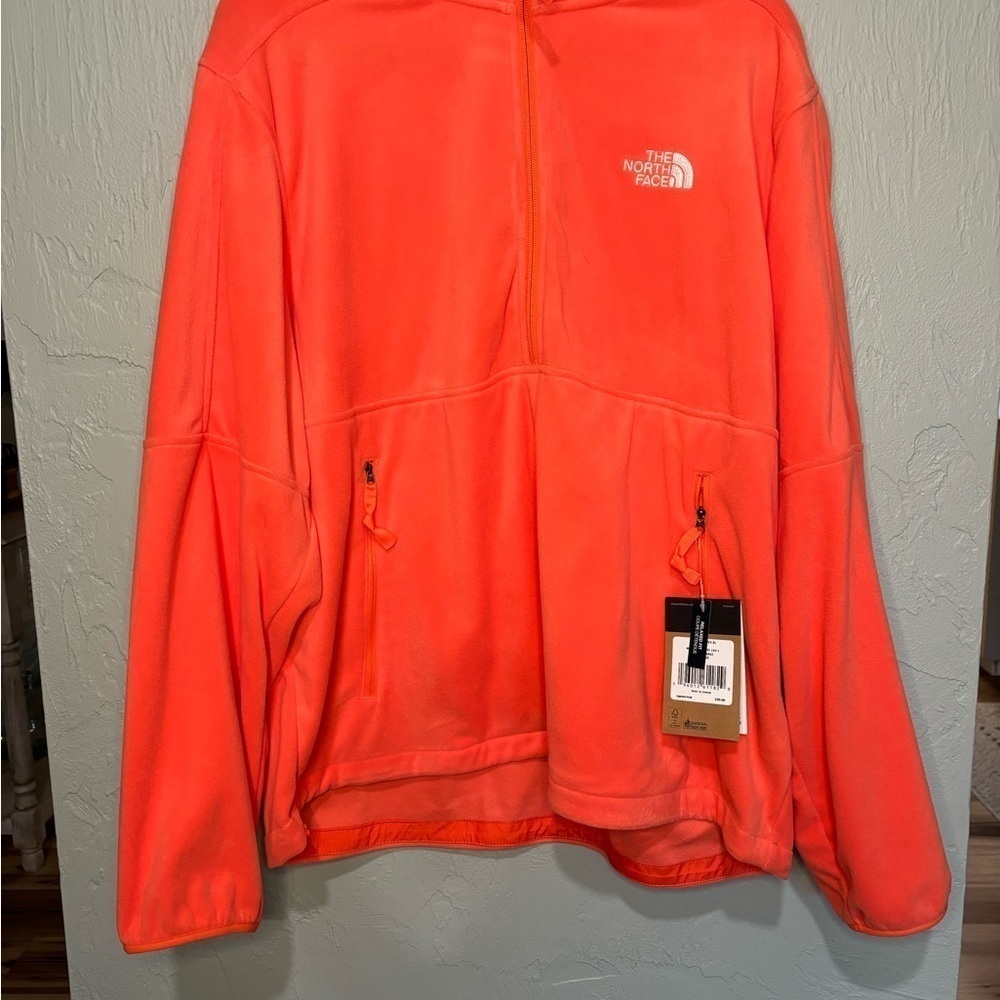 THE NORTHFACE Polartec100 retro Orange 1/2 zip men’s or women size XL - Picture 5 of 7